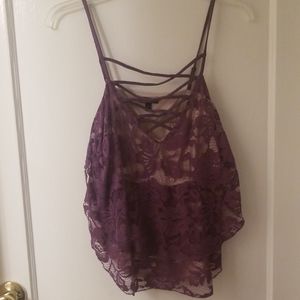 Express lace spaghetti strap cami